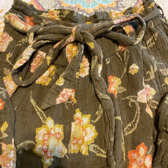 Free People Pants - Free People In the Midnight Hour Gauze Floral Paper Bag Pants XS Worn Once